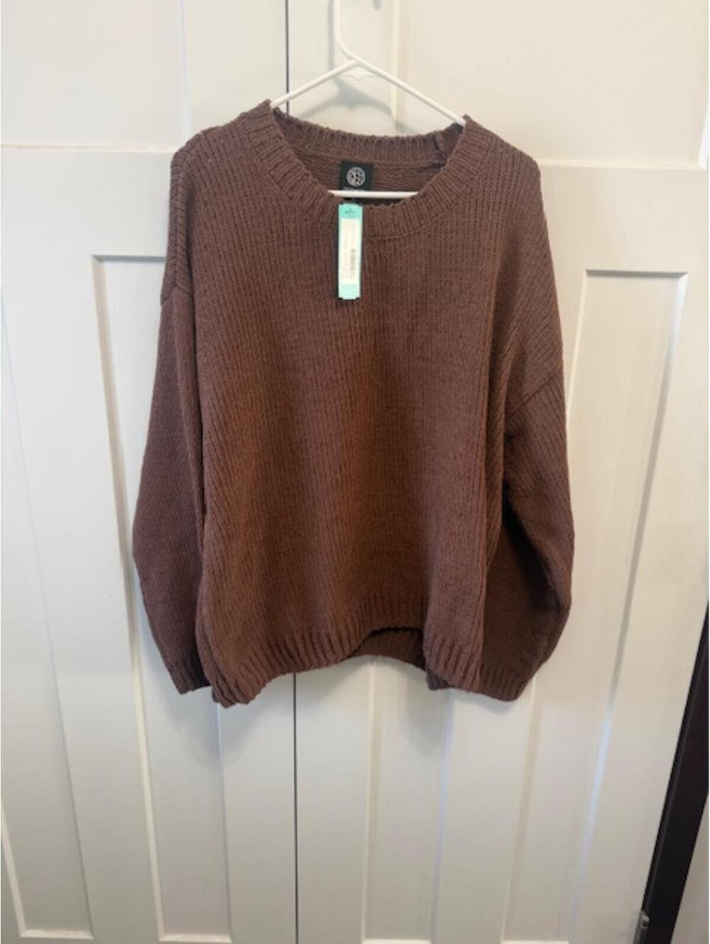 NWT Bobeau Chenille Crew neck sweater brown size 2X- Stitch Fix